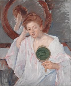 Denise at Her Dressing Table-1908-09- marry cassat- ماری کاسات